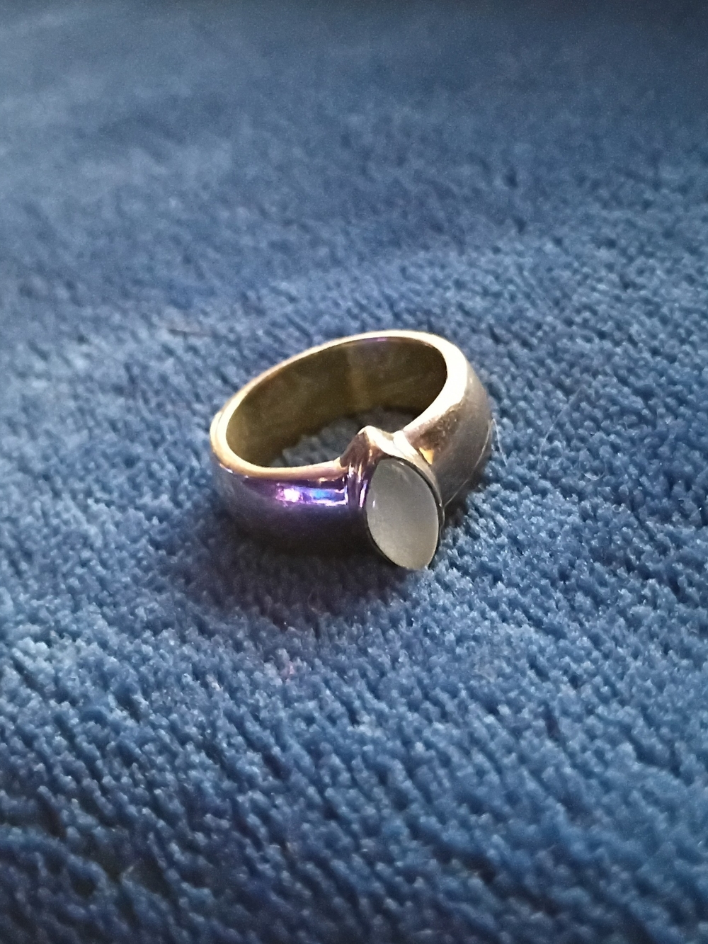 Sterling Silver Marquise Signet White Chalcedony Ring